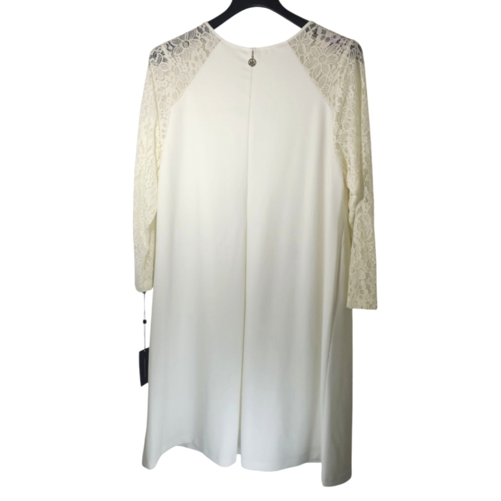 Tommy Hilfiger Lace-Sleeve A-Line Ivory Dress Size 18W NWT - Picture 5 of 15